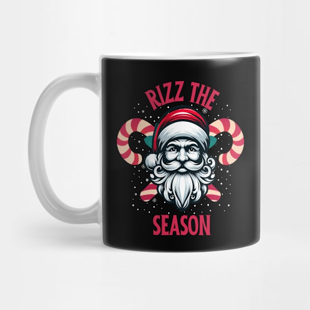 Rizz The Season, Merry Rizzmas, Funny Santa Claus face for Christmas by Creatifly Graphic Tees